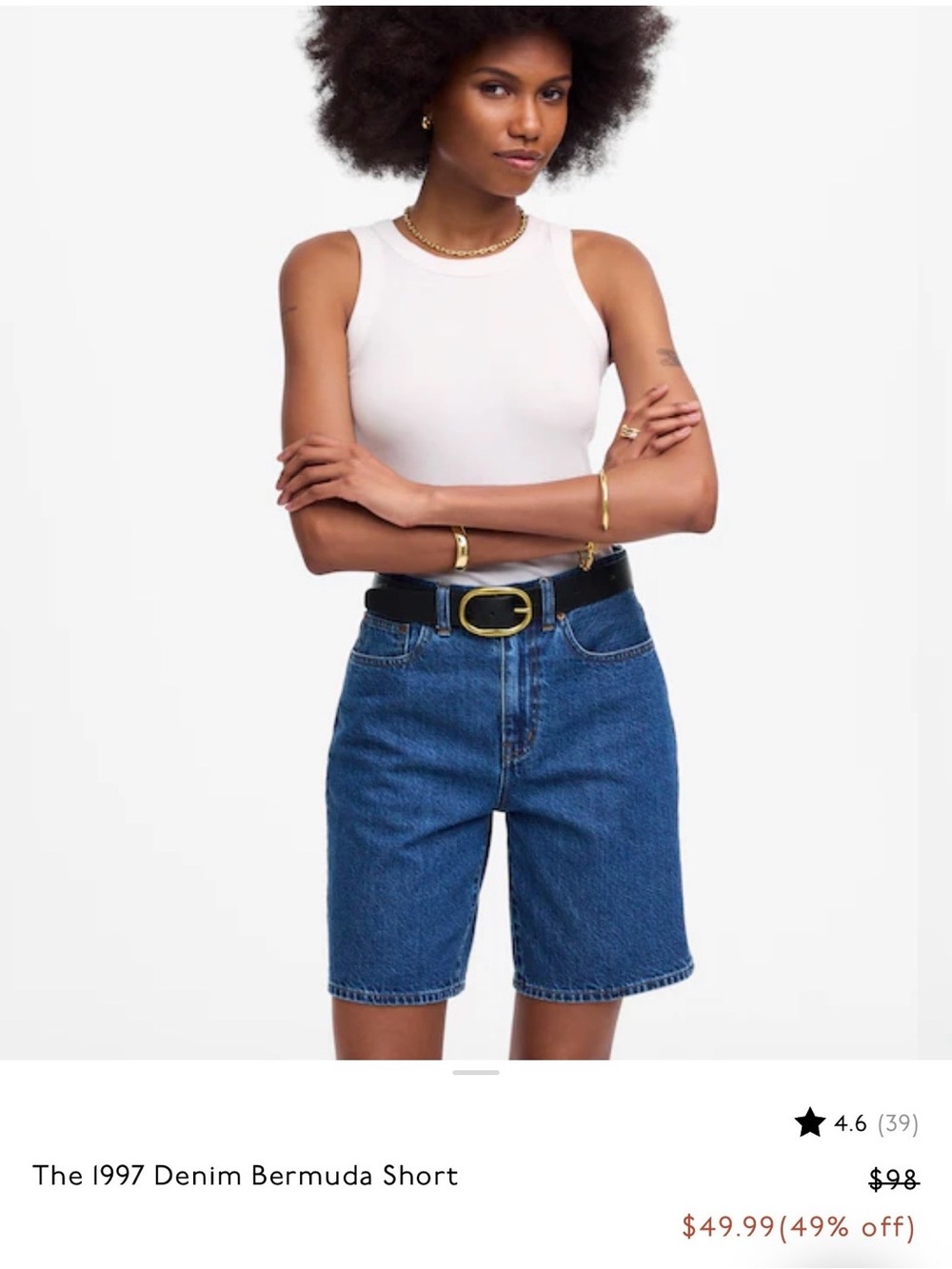 Madewell Blue Denim Bermuda Shorts — Classic 1997